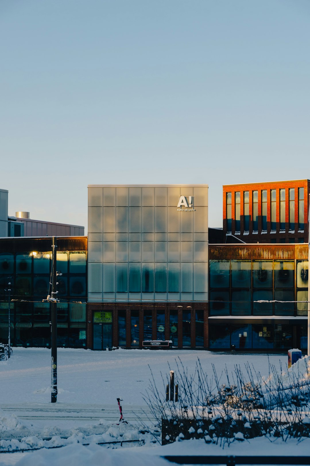 about-img Aalto campus after the first snowstorm of winter.